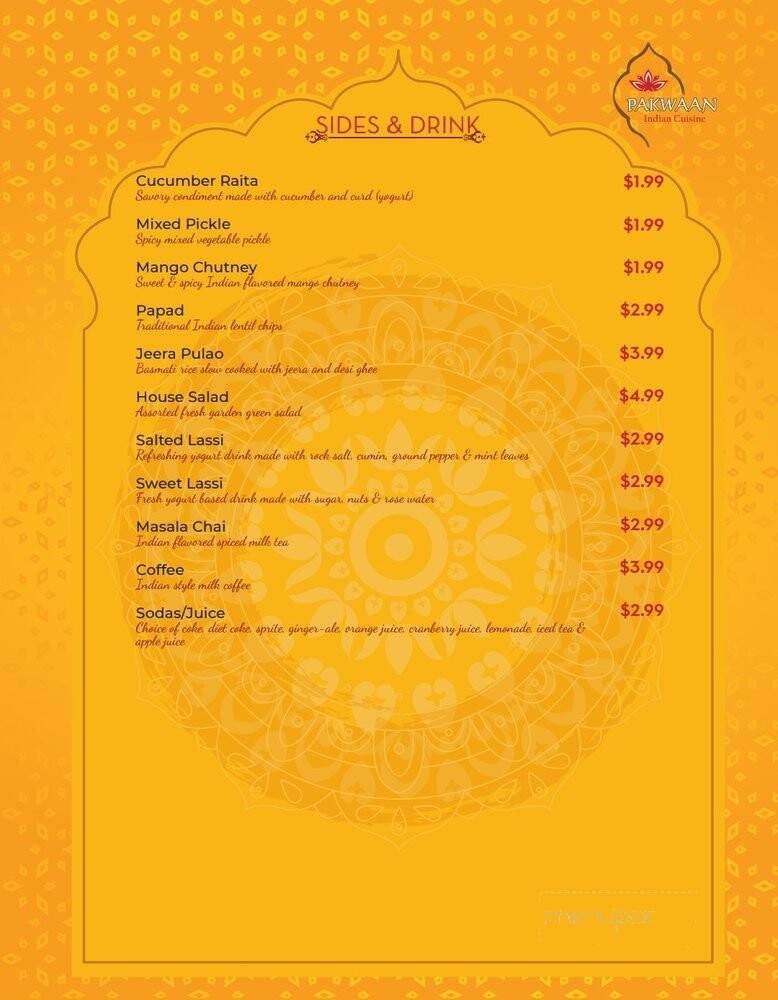 Pakwaan Indian Cuisine - Gainesville, VA menu_pic