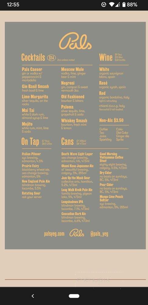 Pals Sandwiches - Edmonton, AB menu_pic