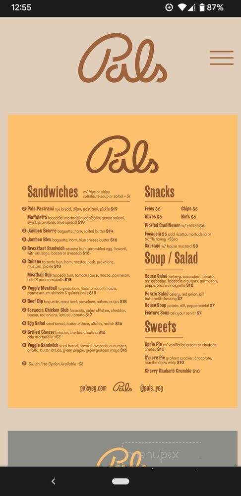 Pals Sandwiches - Edmonton, AB menu_pic