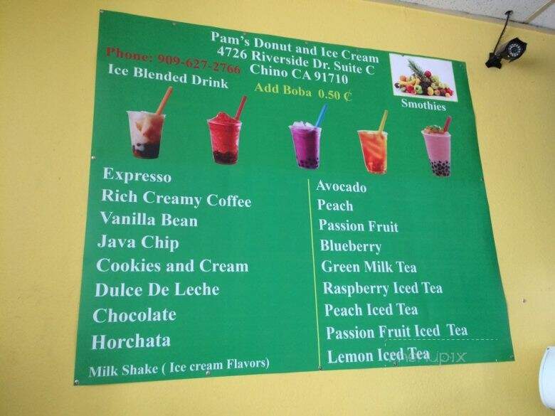 Pam's Doughnuts & Yogurt - Chino, CA menu_pic