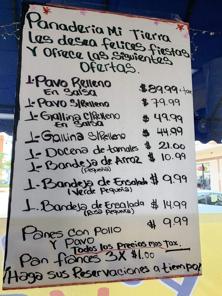 Panaderia Y Restaurante Mi - Reseda, CA menu_pic