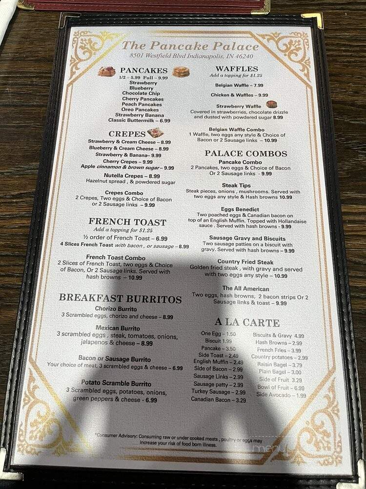Pancake Palace - Indianapolis, IN menu_pic