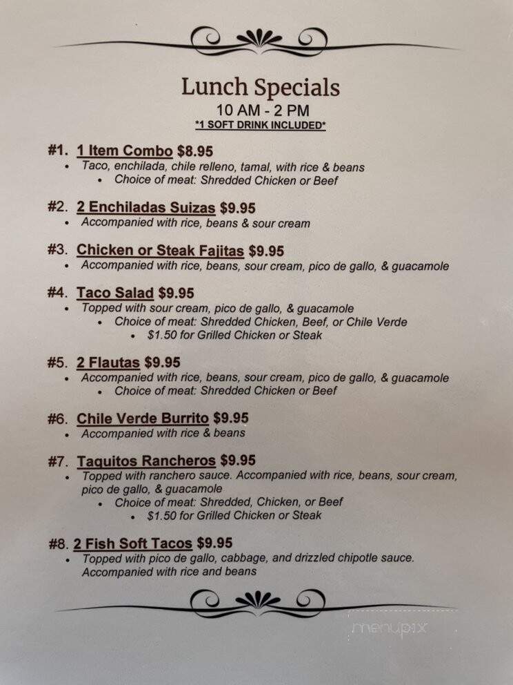 Panchitos Restaurant - Bakersfield, CA menu_pic