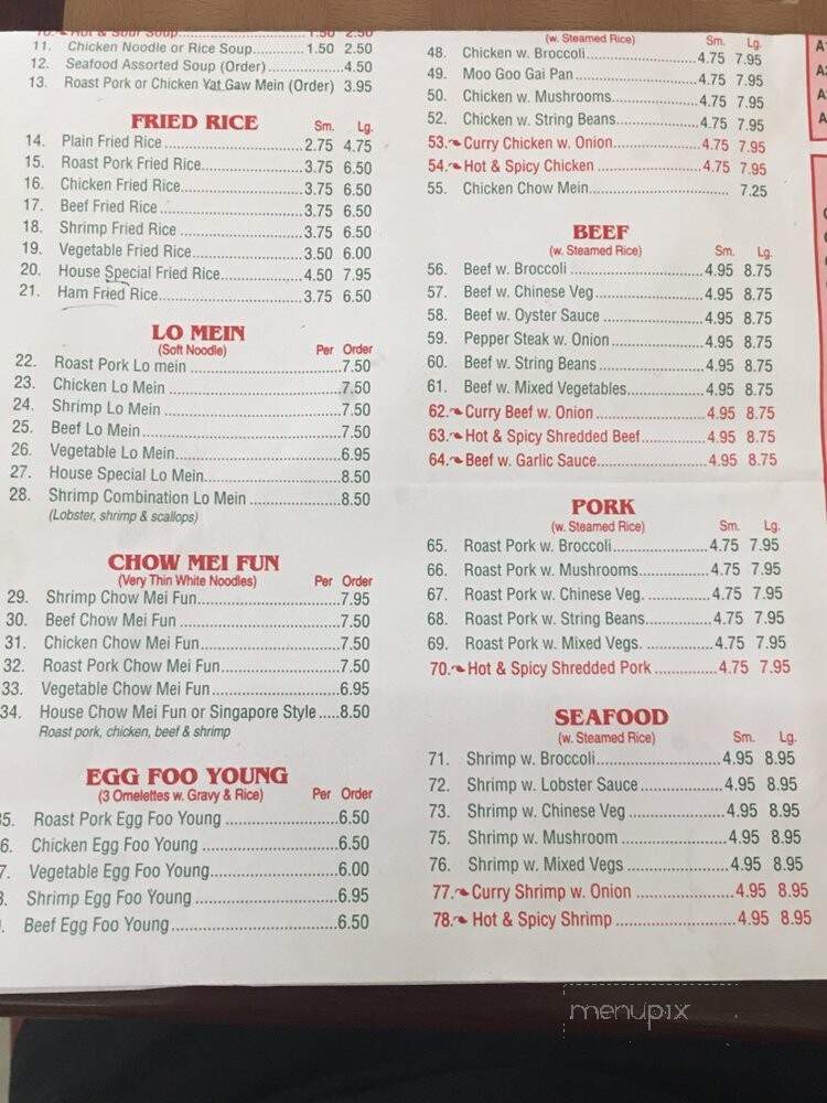 China Buffett - Mayfield, KY menu_pic