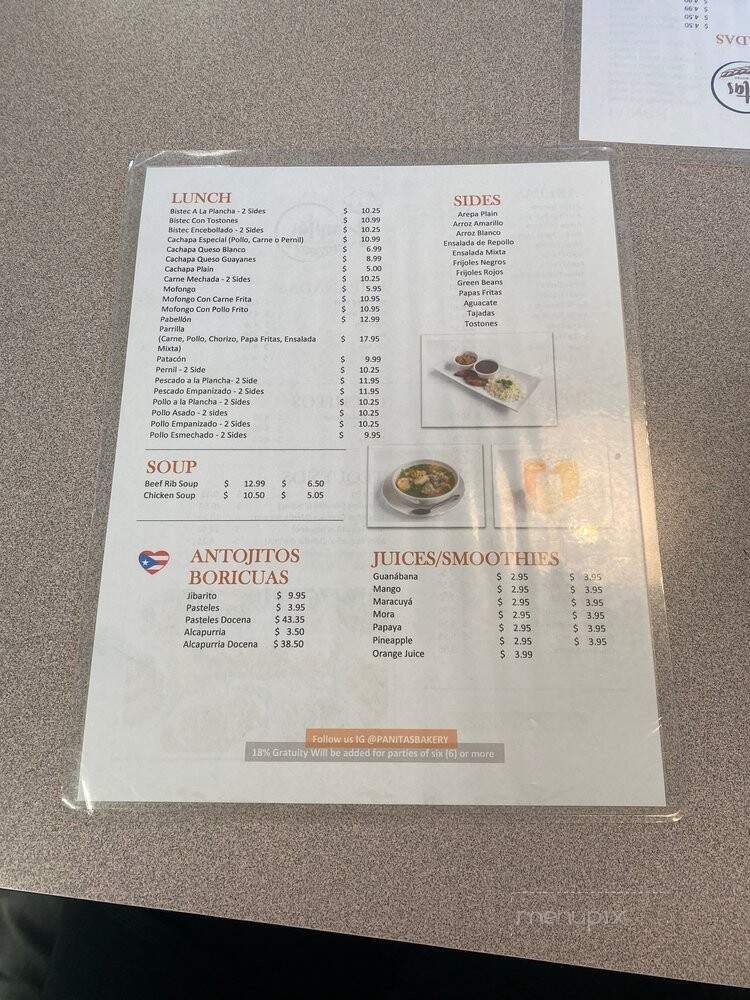 Panitas Bakery and Bistro - Tampa, FL menu_pic