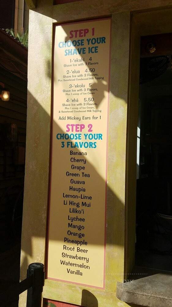 Papalua Shave Ice - Kapolei, HI menu_pic