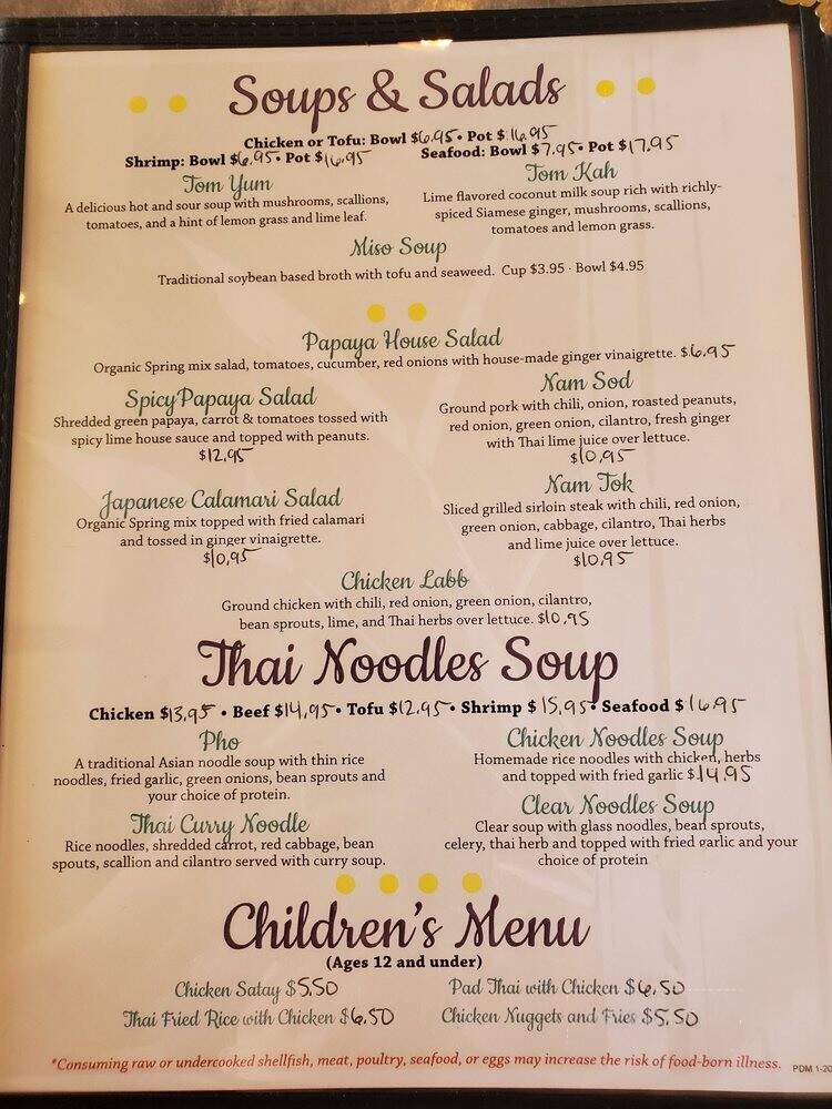 Papaya Thai Cusine & Sushi Bar - Richmond Hill, GA