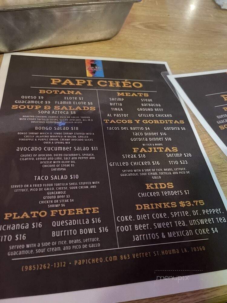 Papi Cheo - Houma, LA menu_pic