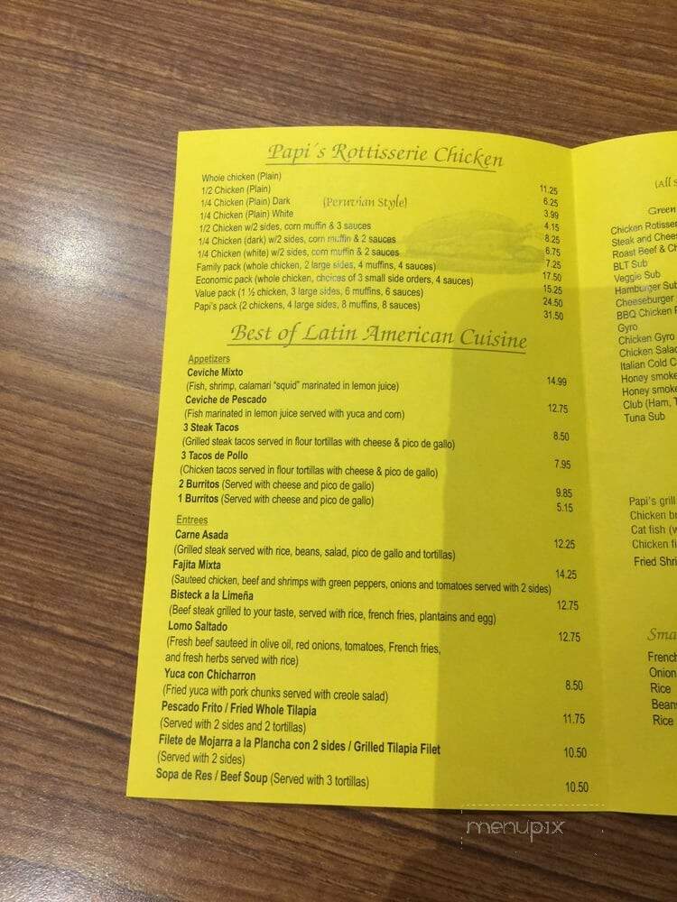 Papi's chiken - Temple Hills, MD menu_pic