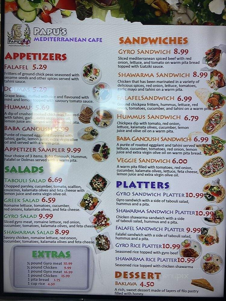 Papus Cafe #2 - INDEPENDENCE, MO menu_pic