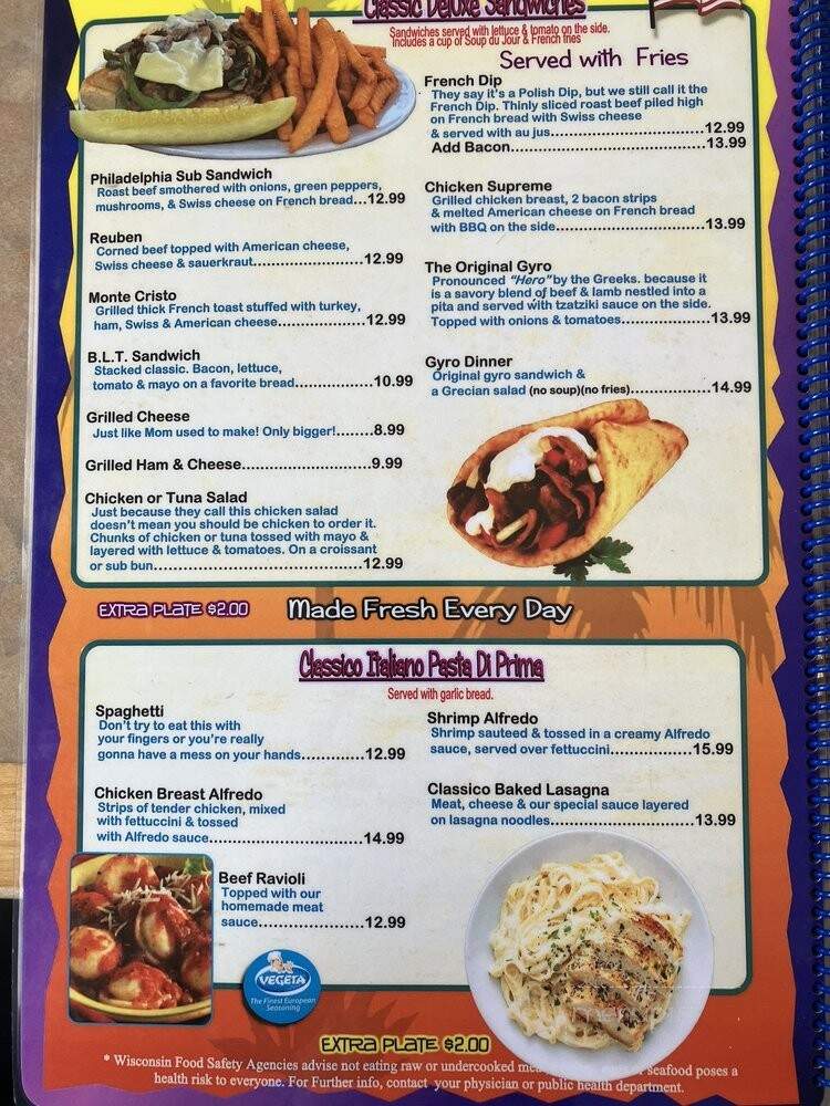 Paradise Restaurant & Lounge - Stevens Point, WI menu_pic