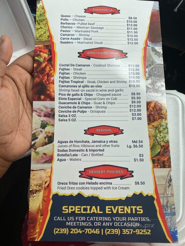 Paraiso Tropical Mexican Food - Coral, FL menu_pic