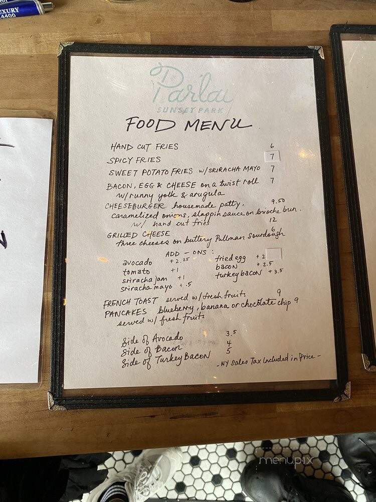 Parlay - Sunset Park, NY menu_pic