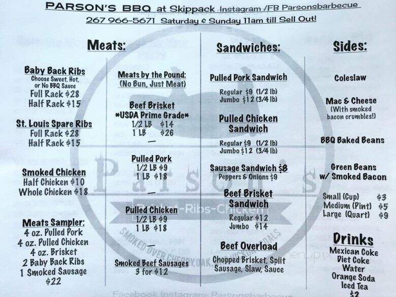 Parson's Barbecue - Collegeville, PA