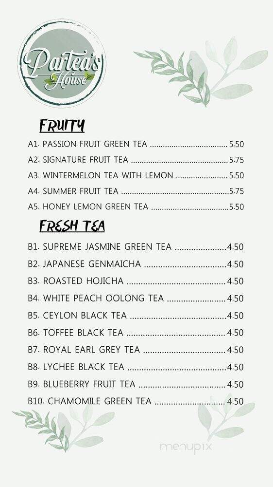 Partea's House - Houston, TX menu_pic