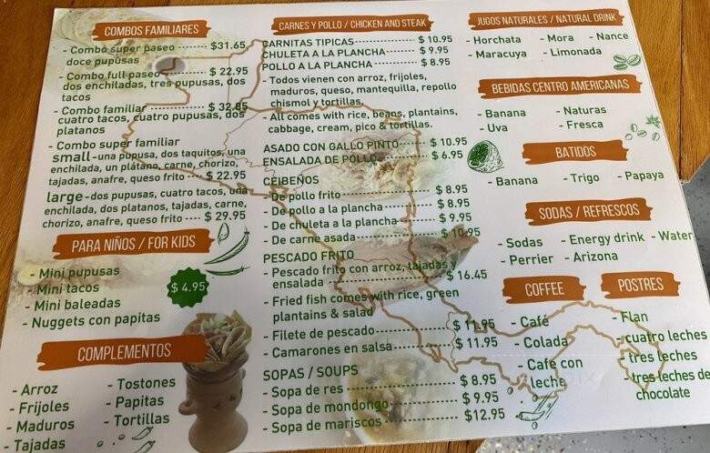 Paseo Universitario - Miami, FL menu_pic