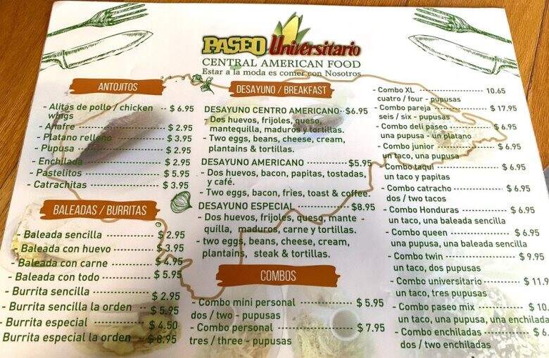 Paseo Universitario - Miami, FL menu_pic