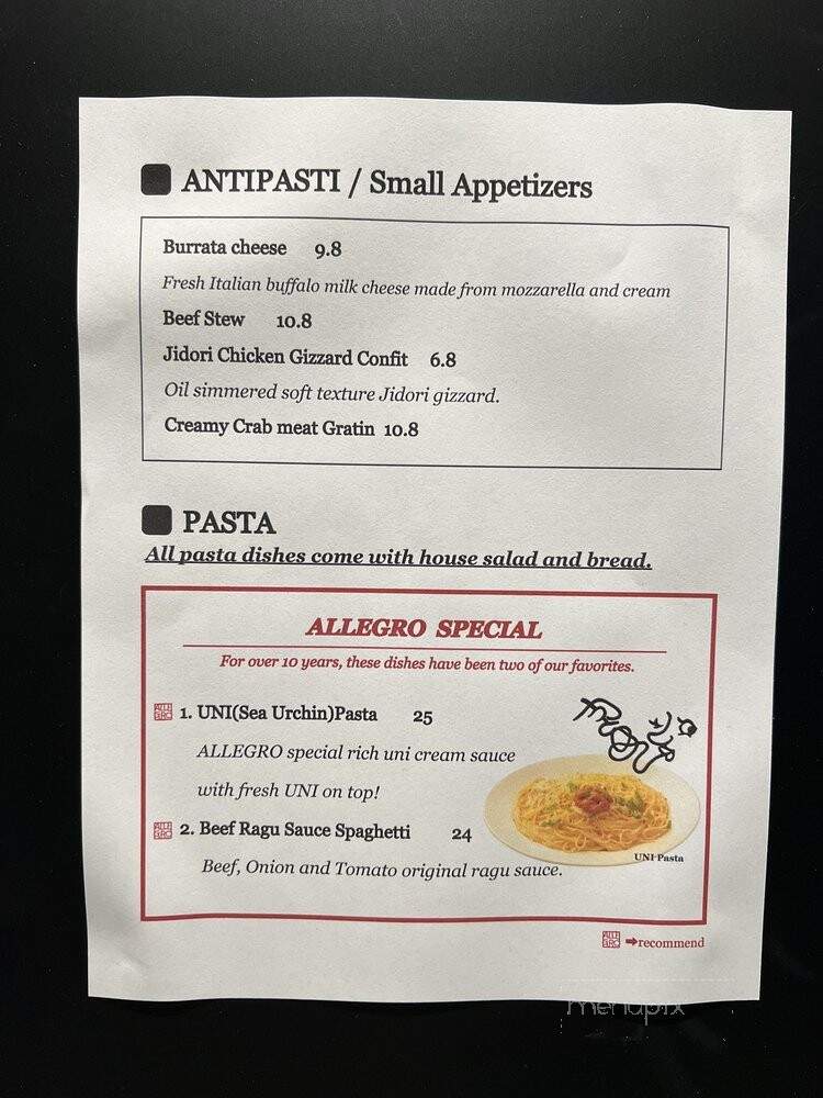 Pasta e Pasta by Allegro - Cerritos, CA menu_pic
