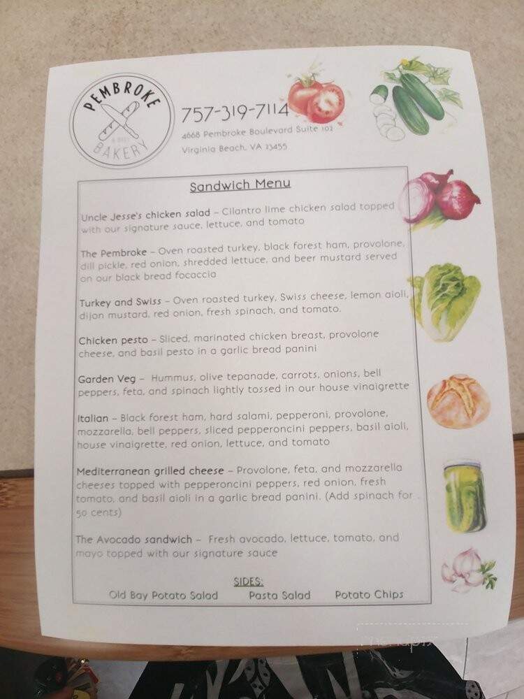 Pembroke Bakery and Deli - Virginia Beach, VA menu_pic