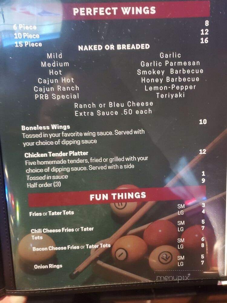 Perfect Rack Billiards - Jacksonville, FL menu_pic