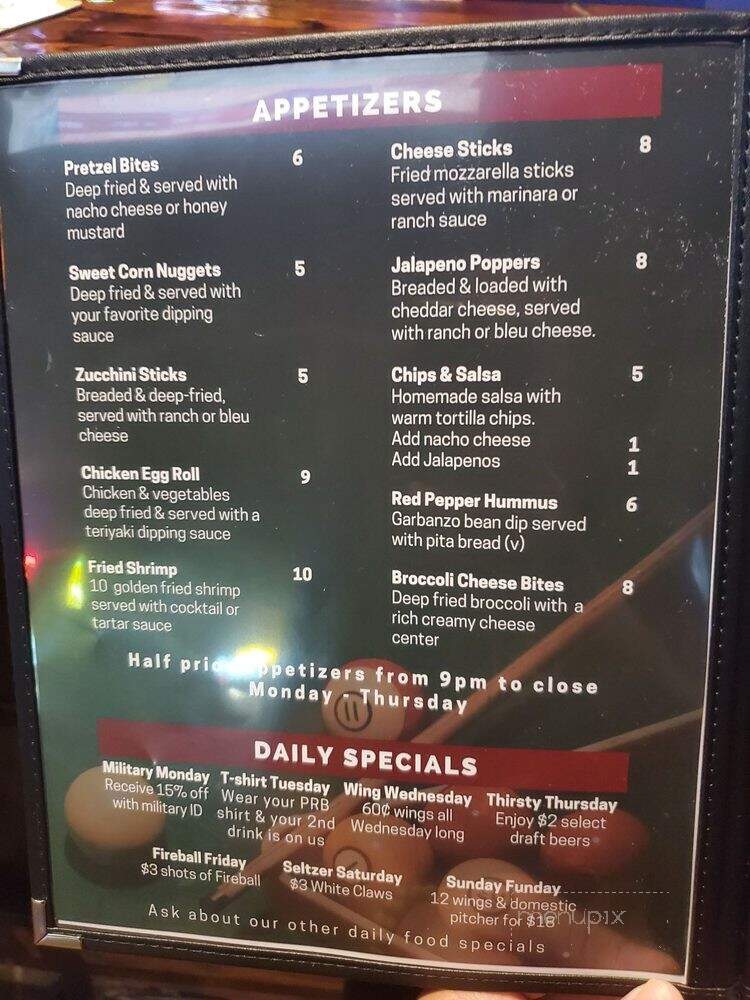 Perfect Rack Billiards - Jacksonville, FL menu_pic