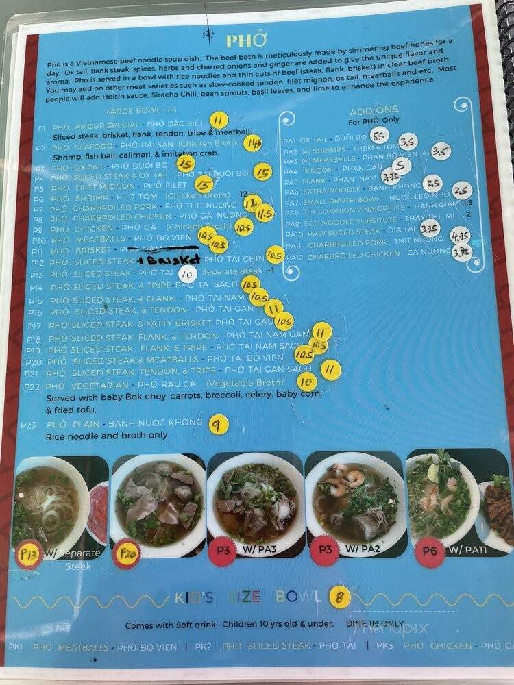 Pho Amour - Fontana, CA menu_pic