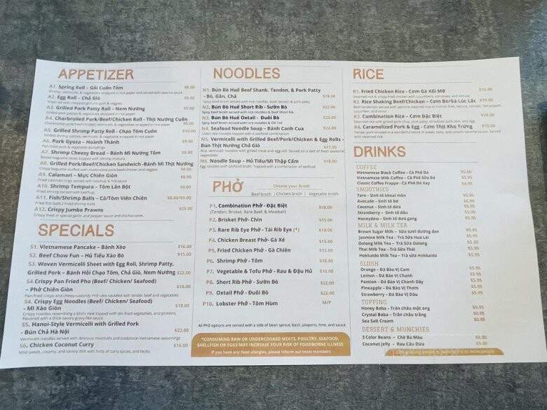 Pho & Beyond - Las Vegas, NV menu_pic