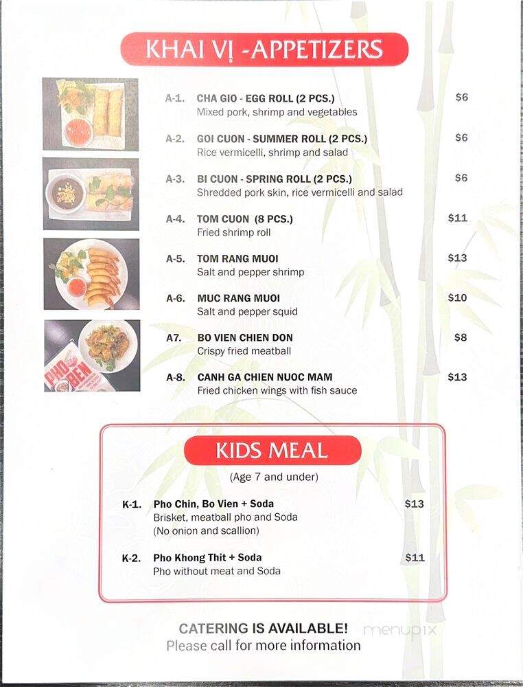 Pho Ben - York, PA menu_pic
