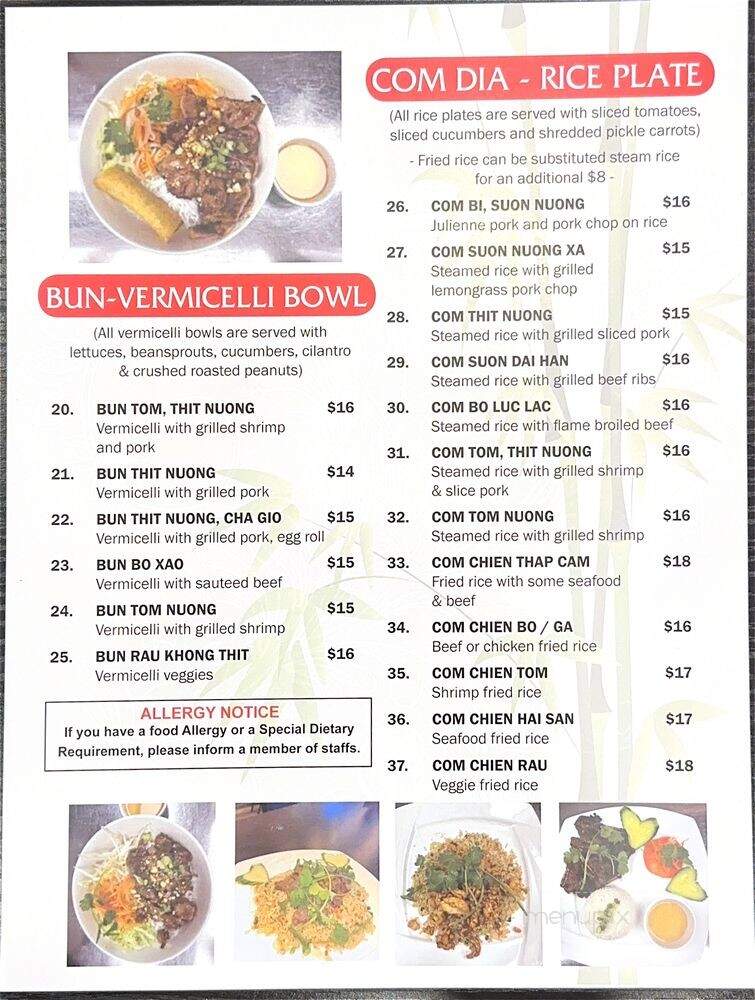 Pho Ben - York, PA menu_pic