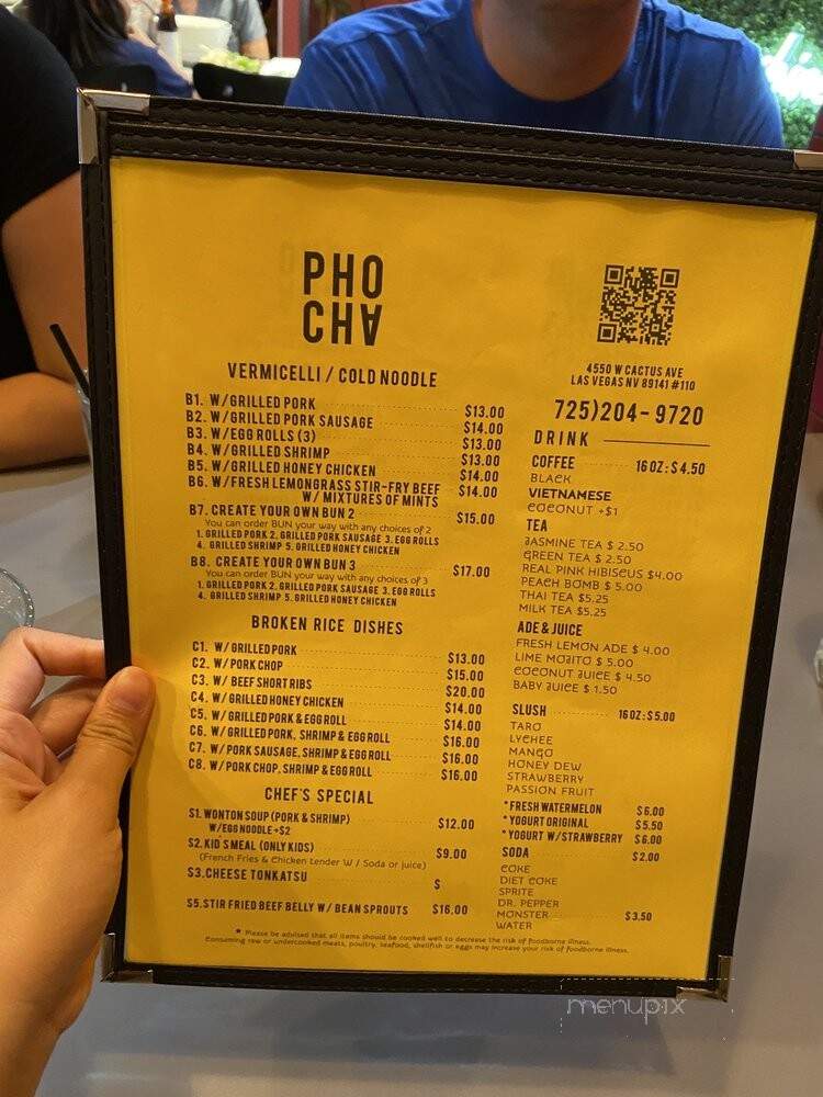 Pho Cha - Las Vegas, NV menu_pic