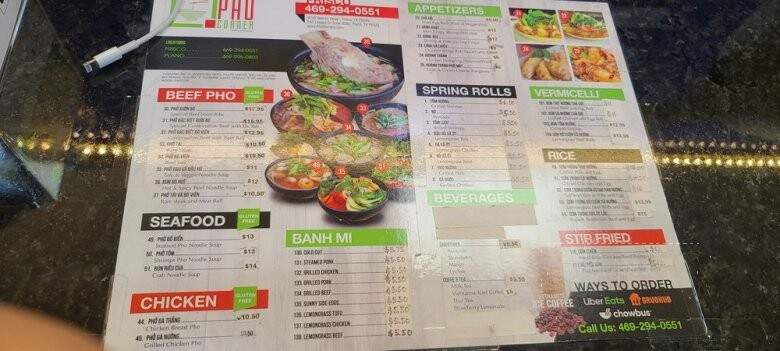 Pho Corner - Frisco, TX menu_pic