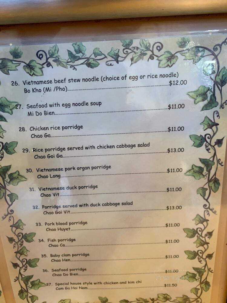 Pho Ga Hung - San Jose, CA menu_pic
