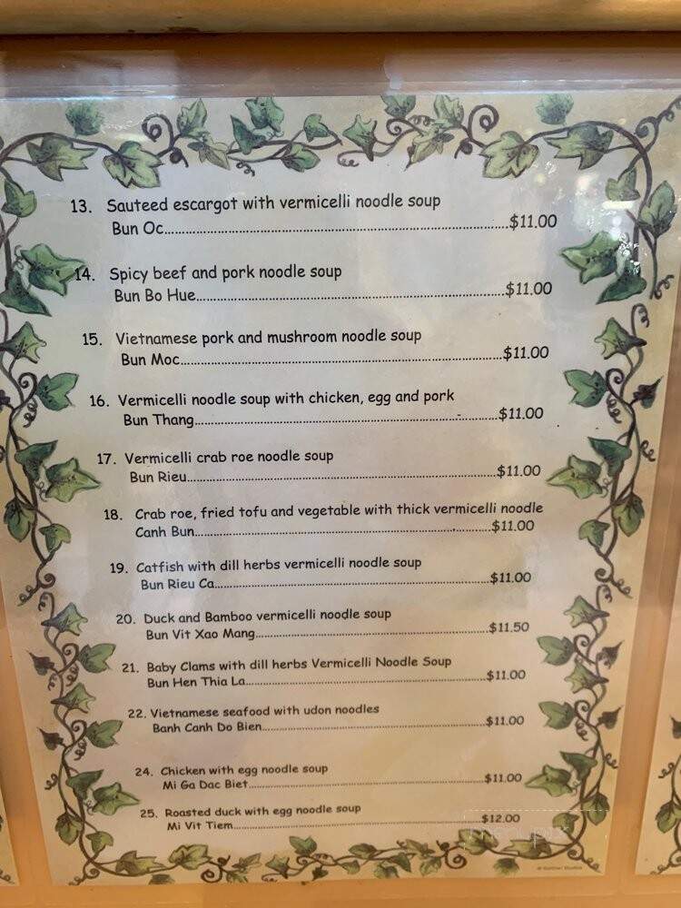 Pho Ga Hung - San Jose, CA menu_pic