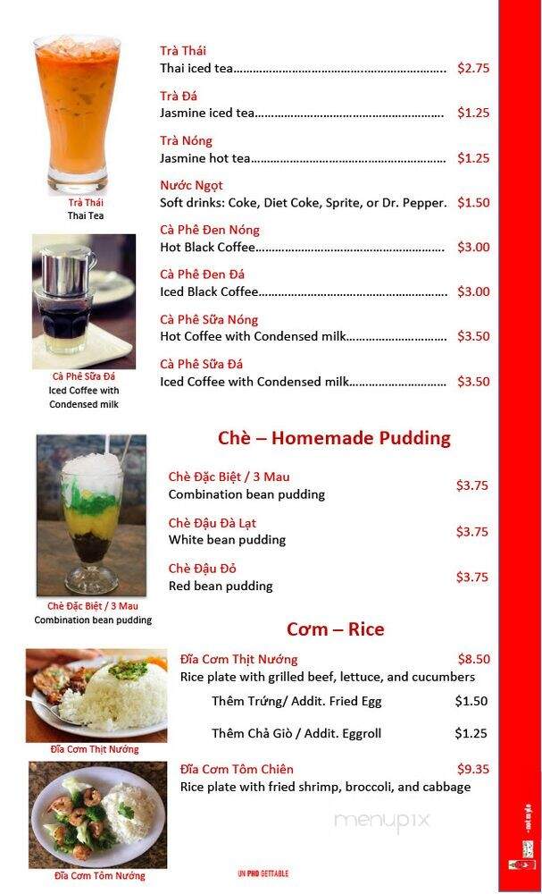 Pho Dhan - Houston, TX menu_pic