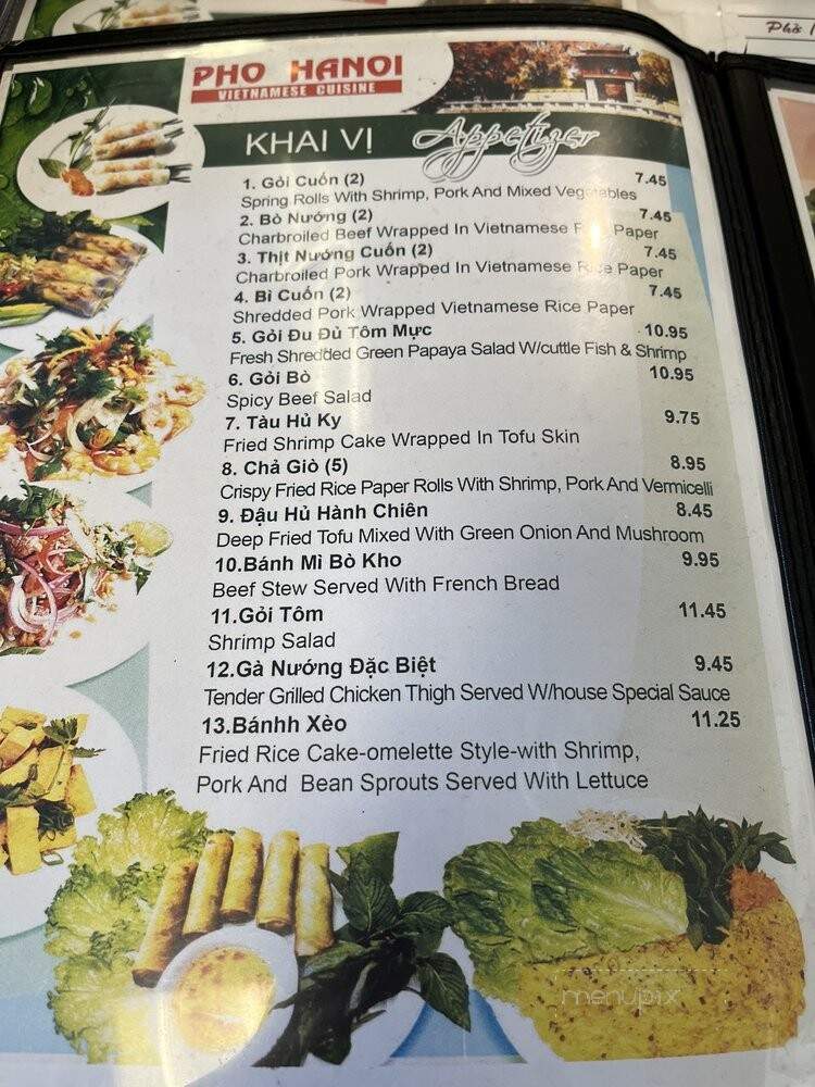 Pho Hanoi - Orange, CA menu_pic