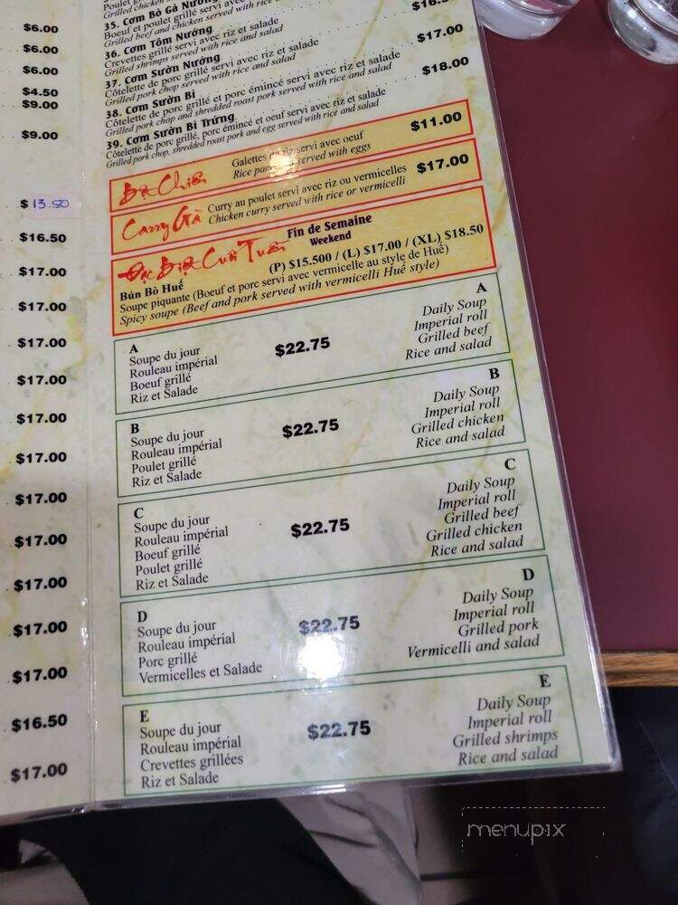 Restaurant Kan Phai Plus - Montreal, QC menu_pic