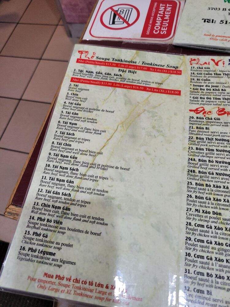 Restaurant Kan Phai Plus - Montreal, QC menu_pic