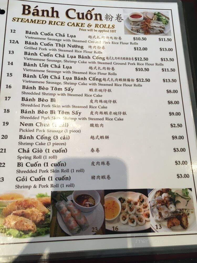 Linh Restaurant - Toronto, ON menu_pic
