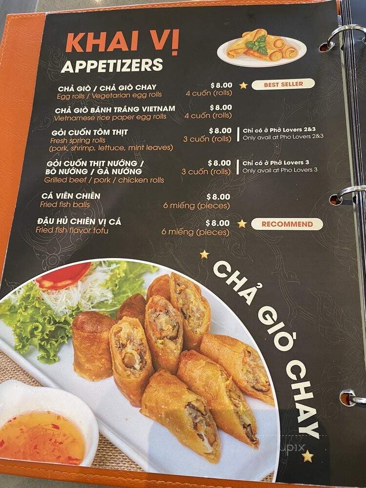 Pho Lovers 3 - Huntington Beach, CA menu_pic