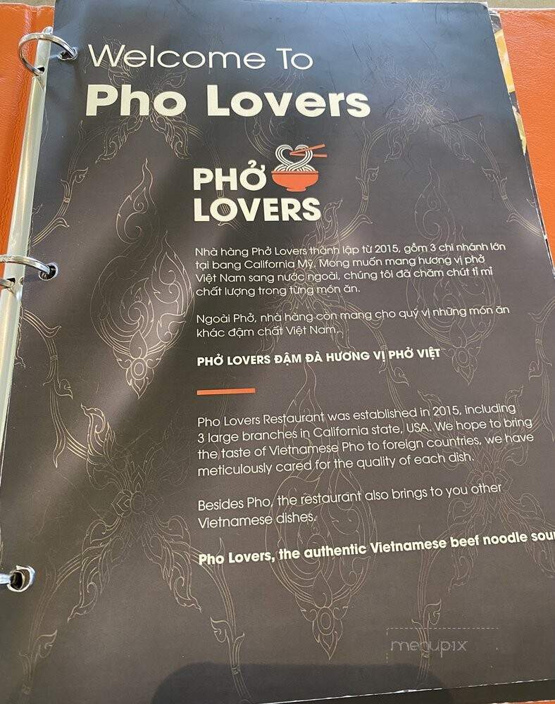 Pho Lovers 3 - Huntington Beach, CA menu_pic