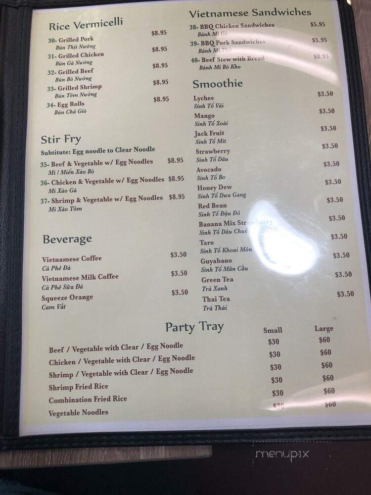 Pho May - Martinez, CA menu_pic