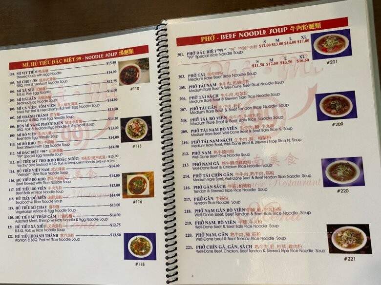 Thomi 99 Vietnamese Restaurant - Thornhill, ON menu_pic