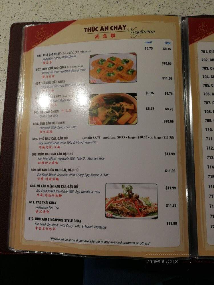 Pho My Tan Ky - Niagara Falls, ON menu_pic