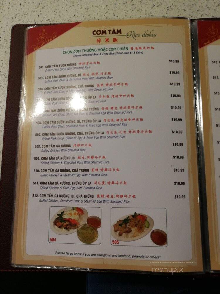 Pho My Tan Ky - Niagara Falls, ON menu_pic