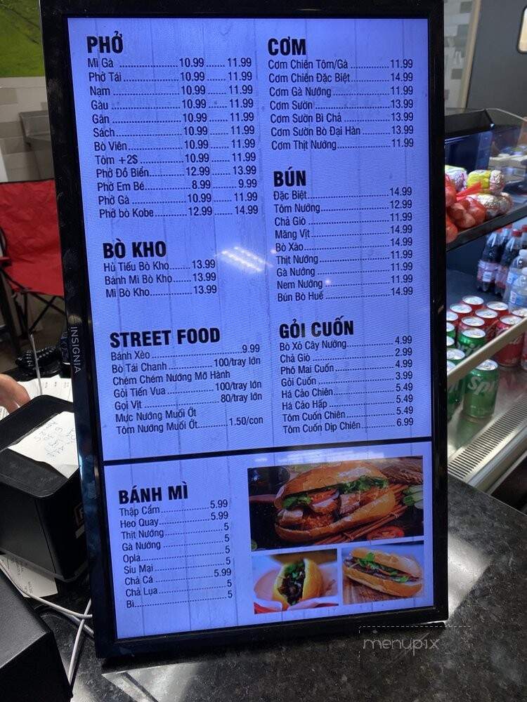 Pho Nga 405 - Oklahoma City, OK menu_pic