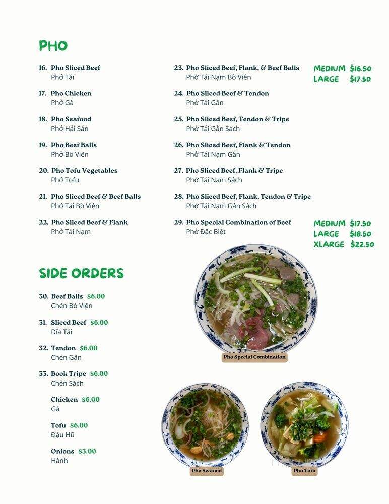 Pho Pacific - Honolulu, HI menu_pic