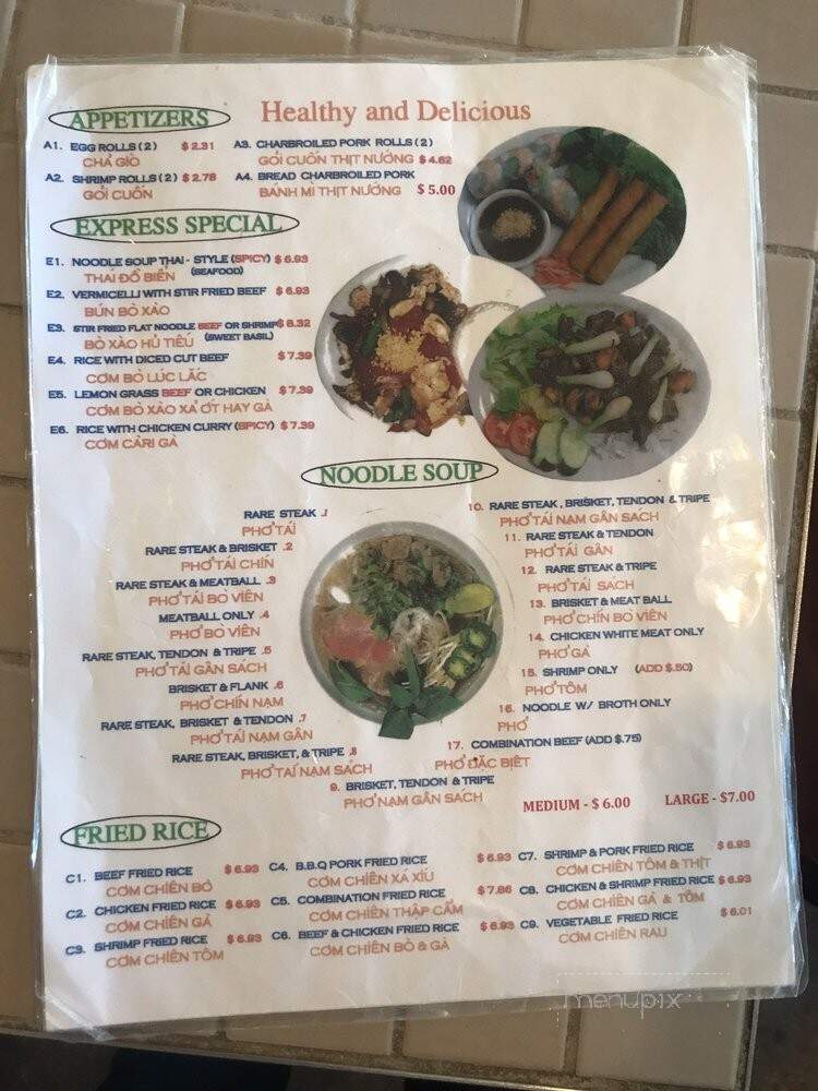Pho Express Noodle - Carrollton, TX menu_pic