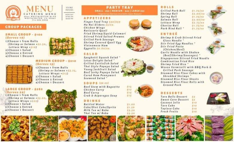 Pho Quyen - Westminster, CA menu_pic