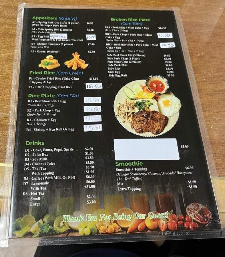 Pho T & L - Kent, WA menu_pic