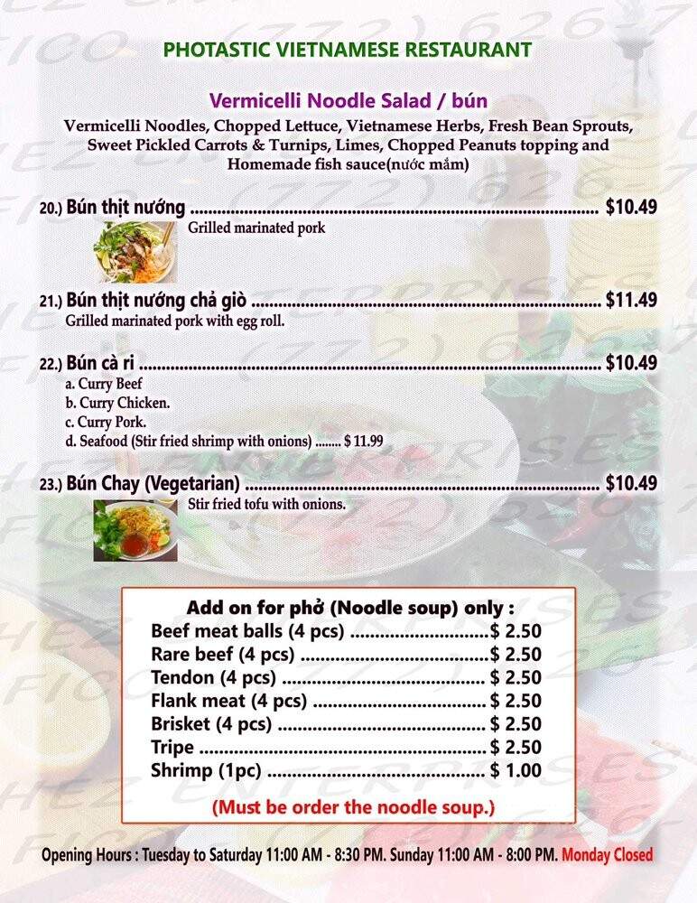 Photastic - Vero Beach, FL menu_pic